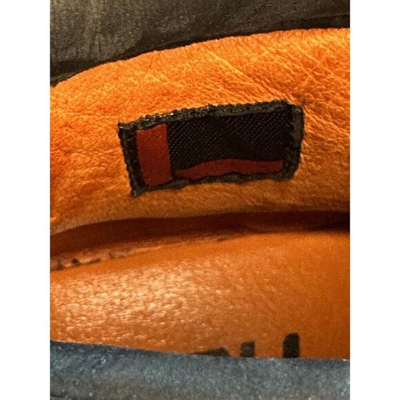 FUBO Vintage Men's 6.5 Women 8.5 Black Leather Ankle Boots Chunky Sole Steel Toe - Picture 8 of 10